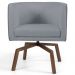 Kit 2 Poltronas Decorativas Base Ka Madeira Betina C-416 Linho Cinza Escuro - Domi
