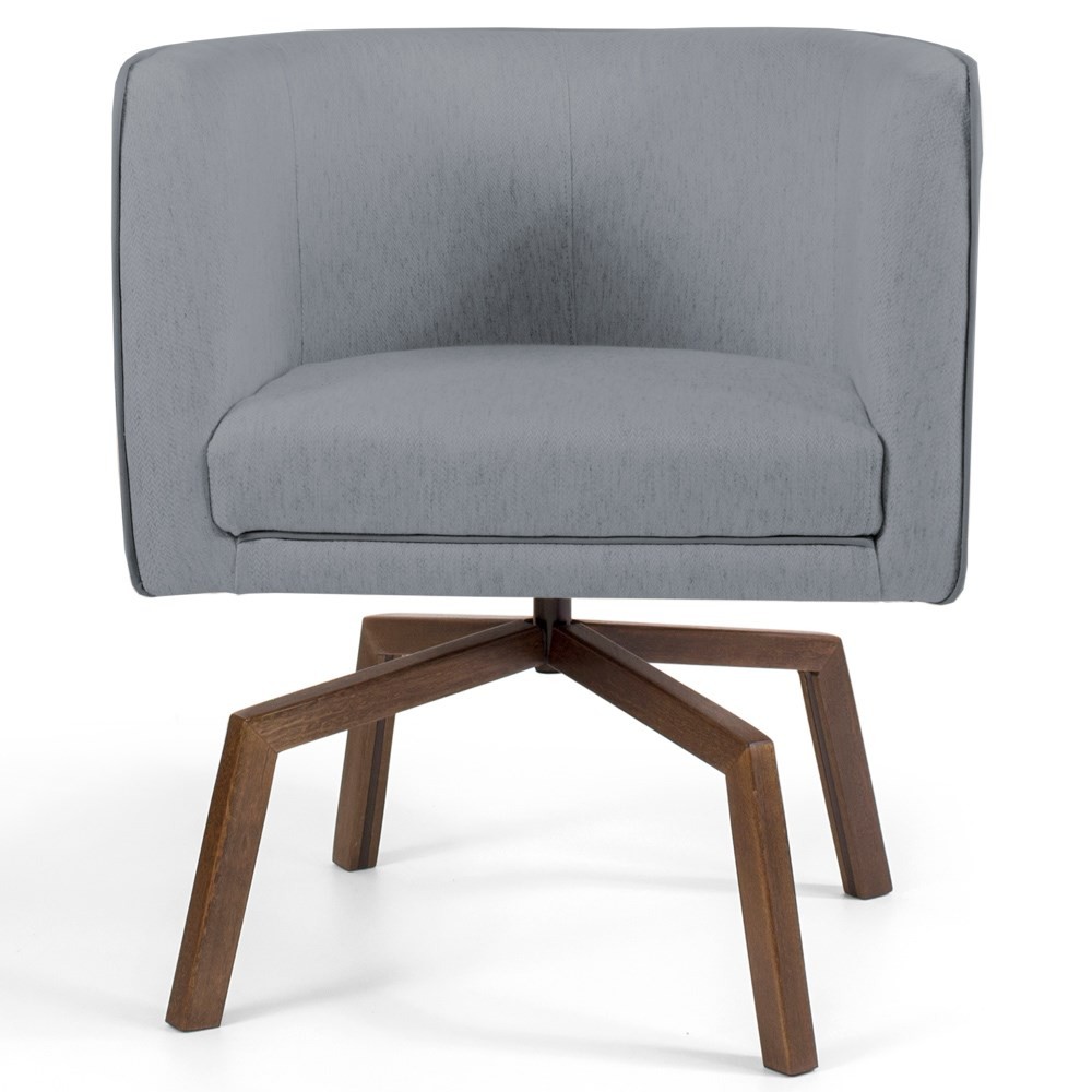 Kit 2 Poltronas Decorativas Base Ka Madeira Betina C-416 Linho Cinza Escuro - Domi