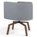 Kit 2 Poltronas Decorativas Base Ka Madeira Betina C-416 Linho Cinza Escuro - Domi