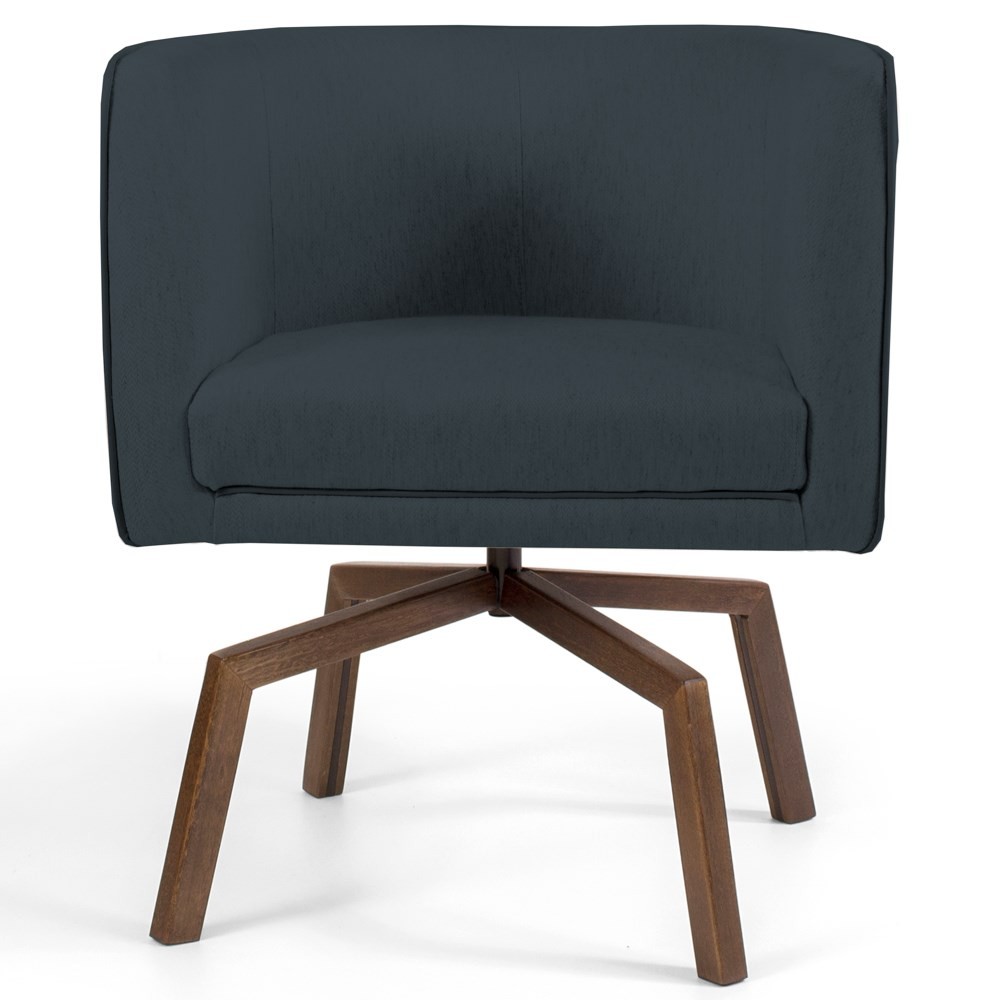 Kit 2 Poltronas Decorativas Base Ka Madeira Betina C-465 Linho Chumbo - Domi