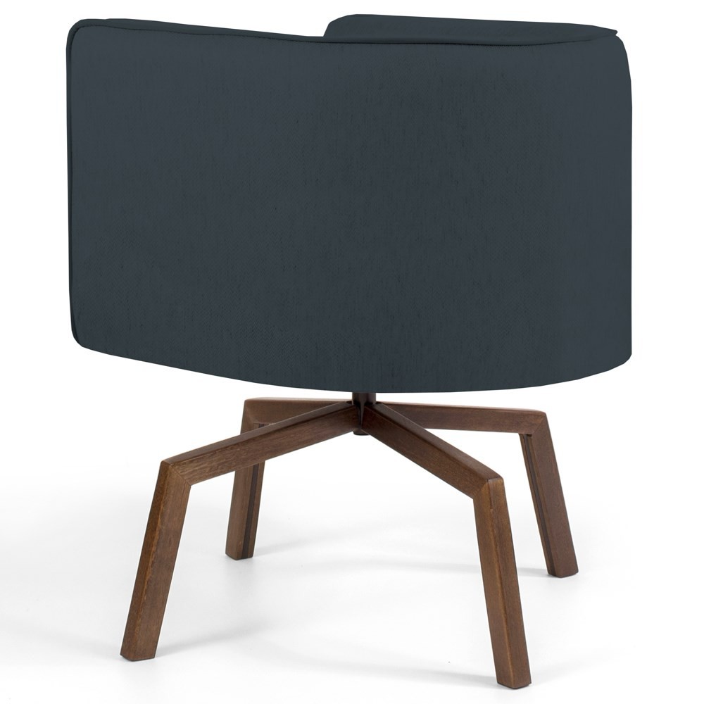 Kit 2 Poltronas Decorativas Base Ka Madeira Betina C-465 Linho Chumbo - Domi