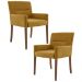 Kit 2 Poltronas Decorativas Base Madeira Angel B-260 Veludo Mostarda - Domi