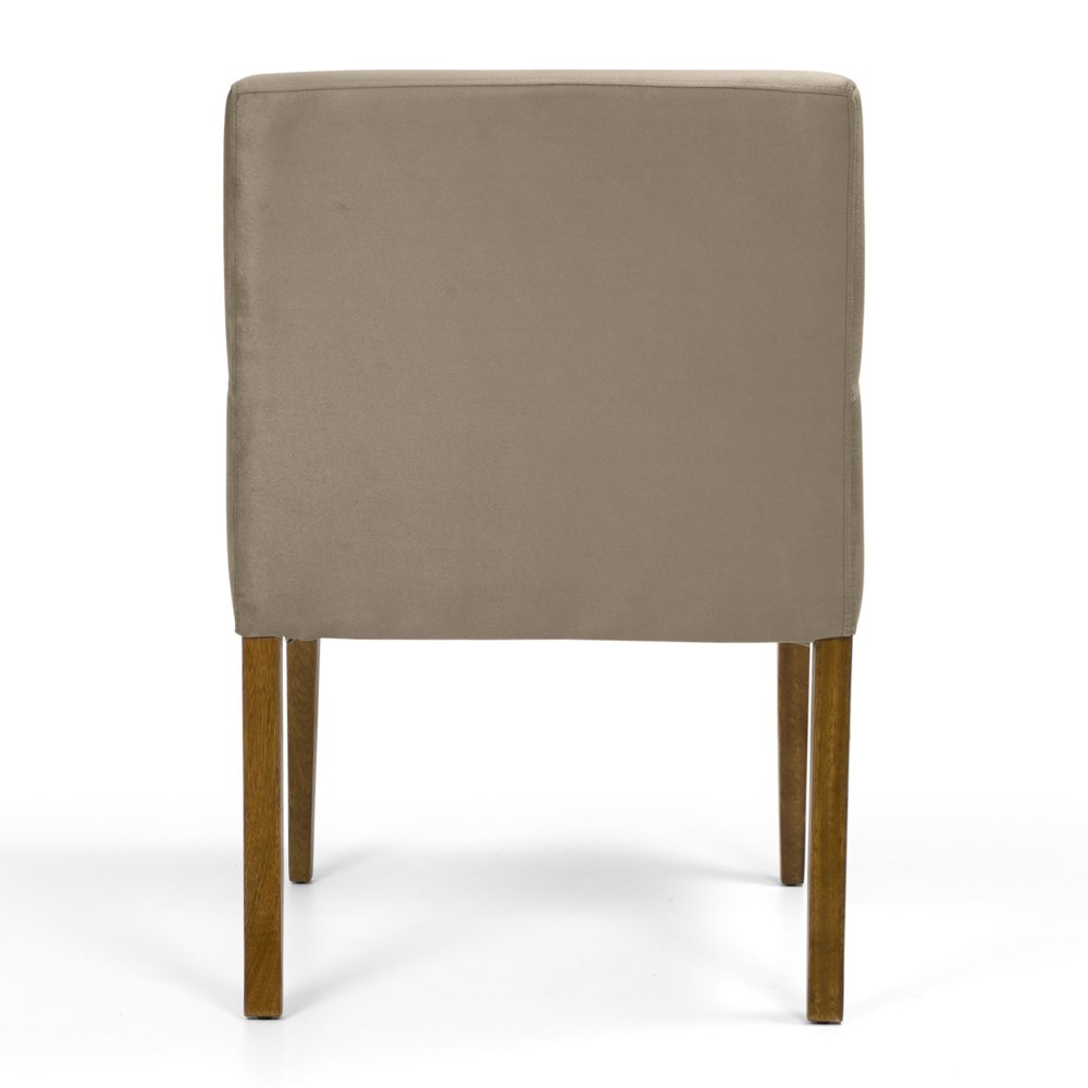 Kit 2 Poltronas Decorativas Base Madeira Angel B-68 Veludo Marrom - Domi