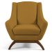 Kit 2 Poltronas Decorativas Base Manu Madeira Juliet B-260 Veludo Mostarda - Domi