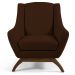 Kit 2 Poltronas Decorativas Base Manu Madeira Juliet B-276 Veludo Marrom Escuro - Domi