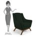 Kit 2 Poltronas Decorativas Base Manu Madeira Juliet B-303 Veludo Verde Musgo - Domi