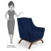 Kit 2 Poltronas Decorativas Base Manu Madeira Juliet B-304 Veludo Azul Marinho - Domi