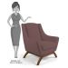 Kit 2 Poltronas Decorativas Base Manu Madeira Juliet B-305 Veludo Rosê - Domi