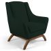 Kit 2 Poltronas Decorativas Base Manu Madeira Juliet C-117 Linho Verde Musgo - Domi