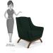 Kit 2 Poltronas Decorativas Base Manu Madeira Juliet C-117 Linho Verde Musgo - Domi