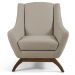 Kit 2 Poltronas Decorativas Base Manu Madeira Juliet C-129 Linho Bege - Domi
