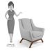 Kit 2 Poltronas Decorativas Base Manu Madeira Juliet C-316 Linho Cinza - Domi