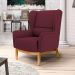Kit 2 Poltronas Decorativas Base Manu Madeira Milena B-278 Veludo Marsala  - Domi