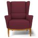 Kit 2 Poltronas Decorativas Base Manu Madeira Milena B-278 Veludo Marsala  - Domi