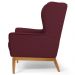 Kit 2 Poltronas Decorativas Base Manu Madeira Milena B-278 Veludo Marsala  - Domi