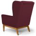 Kit 2 Poltronas Decorativas Base Manu Madeira Milena B-278 Veludo Marsala  - Domi