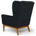 Kit 2 Poltronas Decorativas Base Manu Madeira Milena B-300 Veludo Preto - Domi