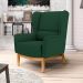 Kit 2 Poltronas Decorativas Base Manu Madeira Milena B-303 Veludo Verde Musgo - Domi