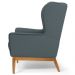 Kit 2 Poltronas Decorativas Base Manu Madeira Milena C-03 Corano Cinza - Domi