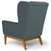 Kit 2 Poltronas Decorativas Base Manu Madeira Milena C-03 Corano Cinza - Domi