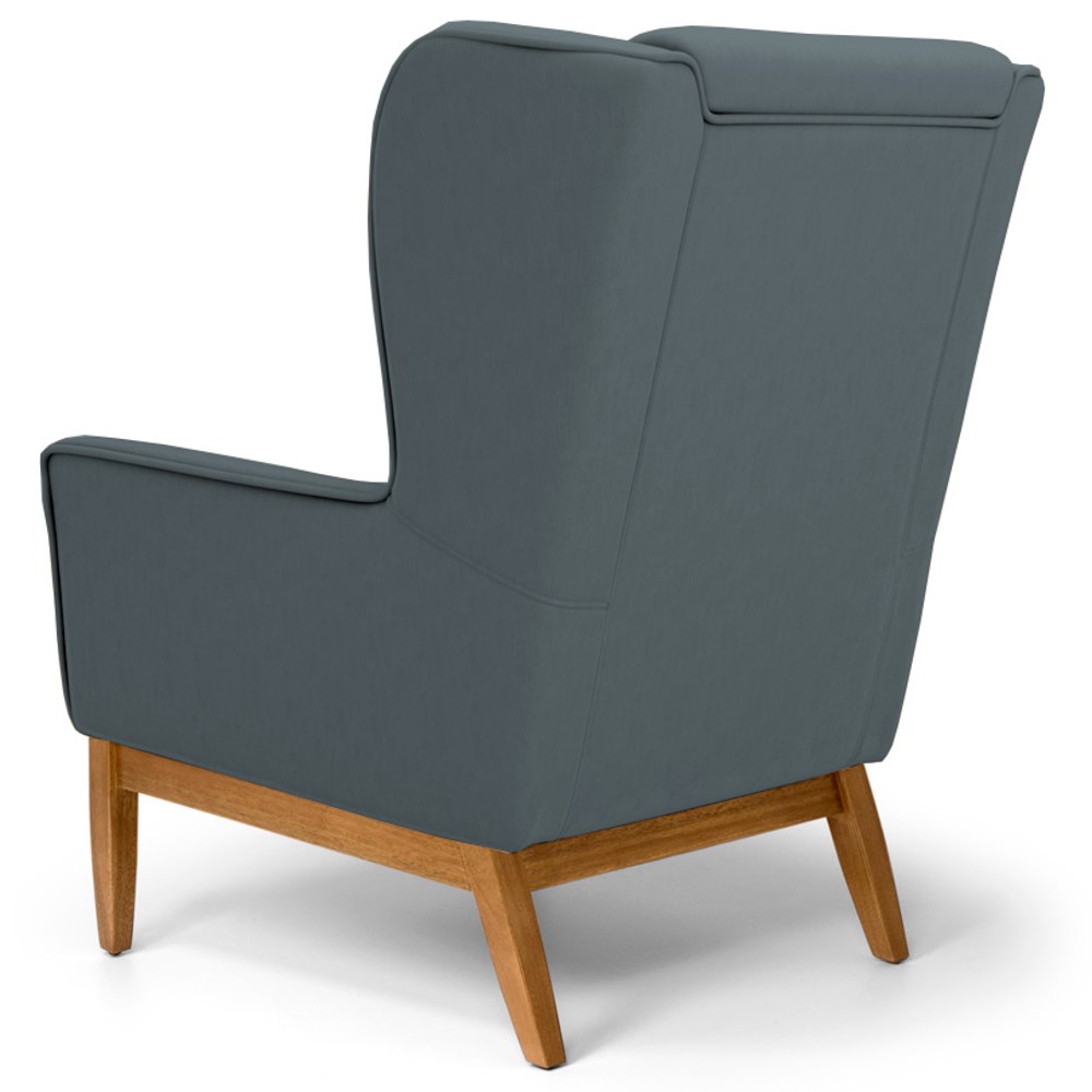 Kit 2 Poltronas Decorativas Base Manu Madeira Milena C-03 Corano Cinza - Domi