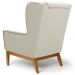 Kit 2 Poltronas Decorativas Base Manu Madeira Milena C-107 Linho Bege - Domi