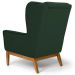 Kit 2 Poltronas Decorativas Base Manu Madeira Milena C-117 Linho Verde - Domi