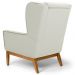 Kit 2 Poltronas Decorativas Base Manu Madeira Milena C-26 Corano Bege - Domi