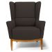 Kit 2 Poltronas Decorativas Base Manu Madeira Milena C-34 Corano Marrom - Domi