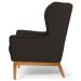 Kit 2 Poltronas Decorativas Base Manu Madeira Milena C-34 Corano Marrom - Domi