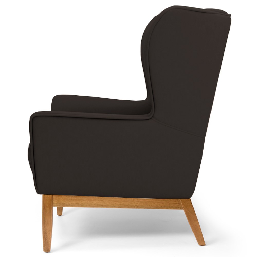 Kit 2 Poltronas Decorativas Base Manu Madeira Milena C-34 Corano Marrom - Domi