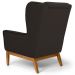 Kit 2 Poltronas Decorativas Base Manu Madeira Milena C-34 Corano Marrom - Domi