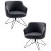 Kit 2 Poltronas Decorativas Base Orby Fixa Jade C-469 Linho Mescla - Domi