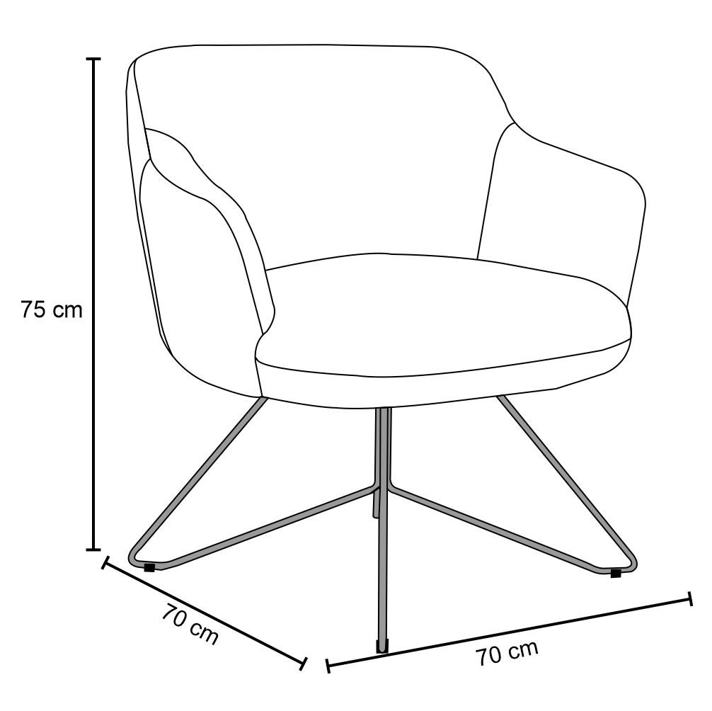 Kit 2 Poltronas Decorativas Base Orby Fixa Jade C-469 Linho Mescla - Domi
