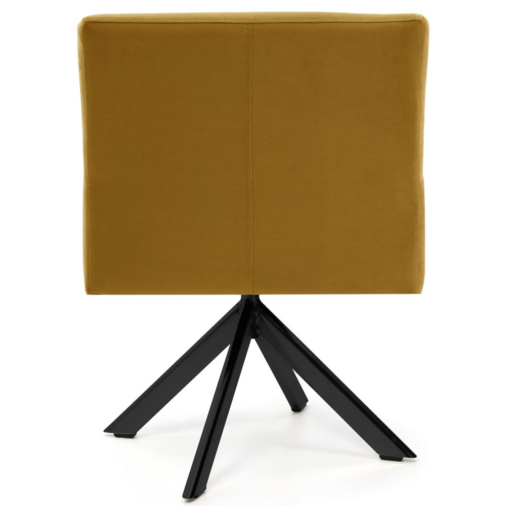 Kit 2 Poltronas Decorativas Giratórias Base Eiffel Mostarda Angel B-260 Veludo Mostarda - Domi