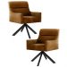 Kit 2 Poltronas Decorativas Giratórias Base Eiffel Preto Angel B-262 Veludo Laranja - Domi