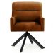 Kit 2 Poltronas Decorativas Giratórias Base Eiffel Preto Angel B-262 Veludo Laranja - Domi