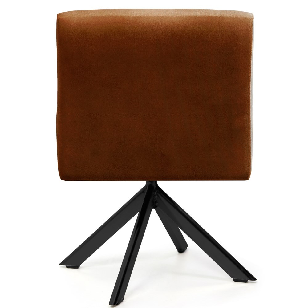 Kit 2 Poltronas Decorativas Giratórias Base Eiffel Preto Angel B-262 Veludo Laranja - Domi