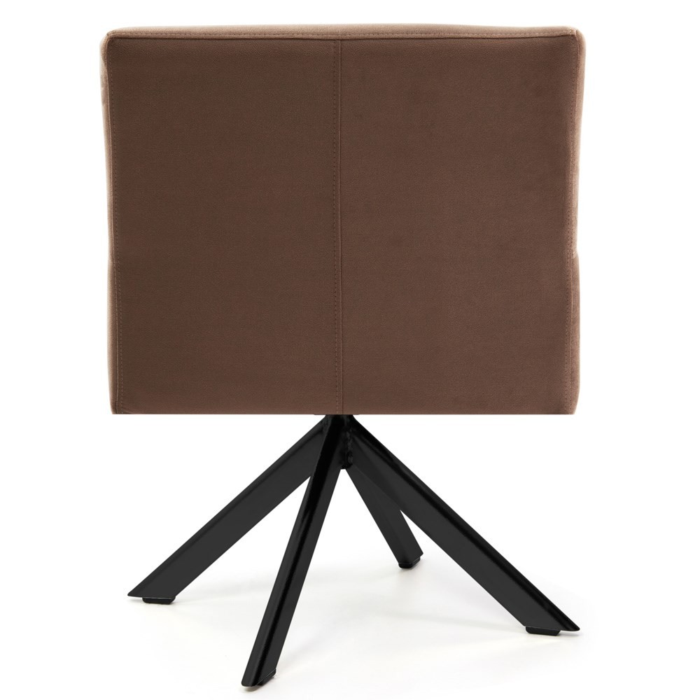 Kit 2 Poltronas Decorativas Giratórias Base Eiffel Preto Angel B-276 Veludo Ferrugem - Domi