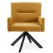 Kit 2 Poltronas Decorativas Giratórias Base Eiffel Preto Angel B-279 Veludo Amarelo- Domi