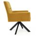 Kit 2 Poltronas Decorativas Giratórias Base Eiffel Preto Angel B-279 Veludo Amarelo- Domi