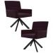 Kit 2 Poltronas Decorativas Giratórias Base Eiffel Preto Angel B-292 Veludo Uva - Domi