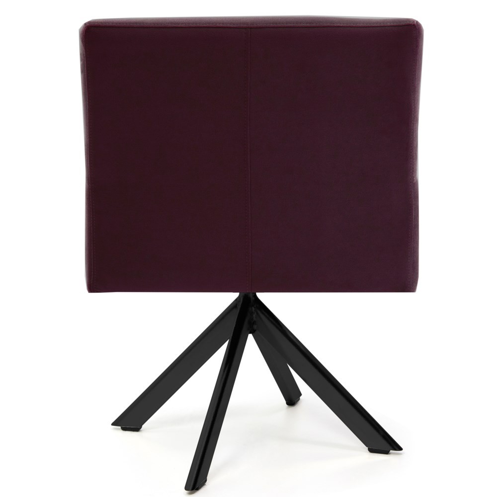 Kit 2 Poltronas Decorativas Giratórias Base Eiffel Preto Angel B-292 Veludo Uva - Domi