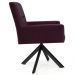 Kit 2 Poltronas Decorativas Giratórias Base Eiffel Preto Angel B-292 Veludo Uva - Domi