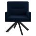 Kit 2 Poltronas Decorativas Giratórias Base Eiffel Preto Angel B-304 Veludo Azul - Domi