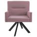 Kit 2 Poltronas Decorativas Giratórias Base Eiffel Preto Angel B-305 Veludo Rosa - Domi