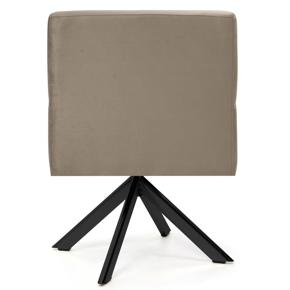Kit 2 Poltronas Decorativas Giratórias Base Eiffel Preto Angel B-68 Veludo Marrom Claro - Domi