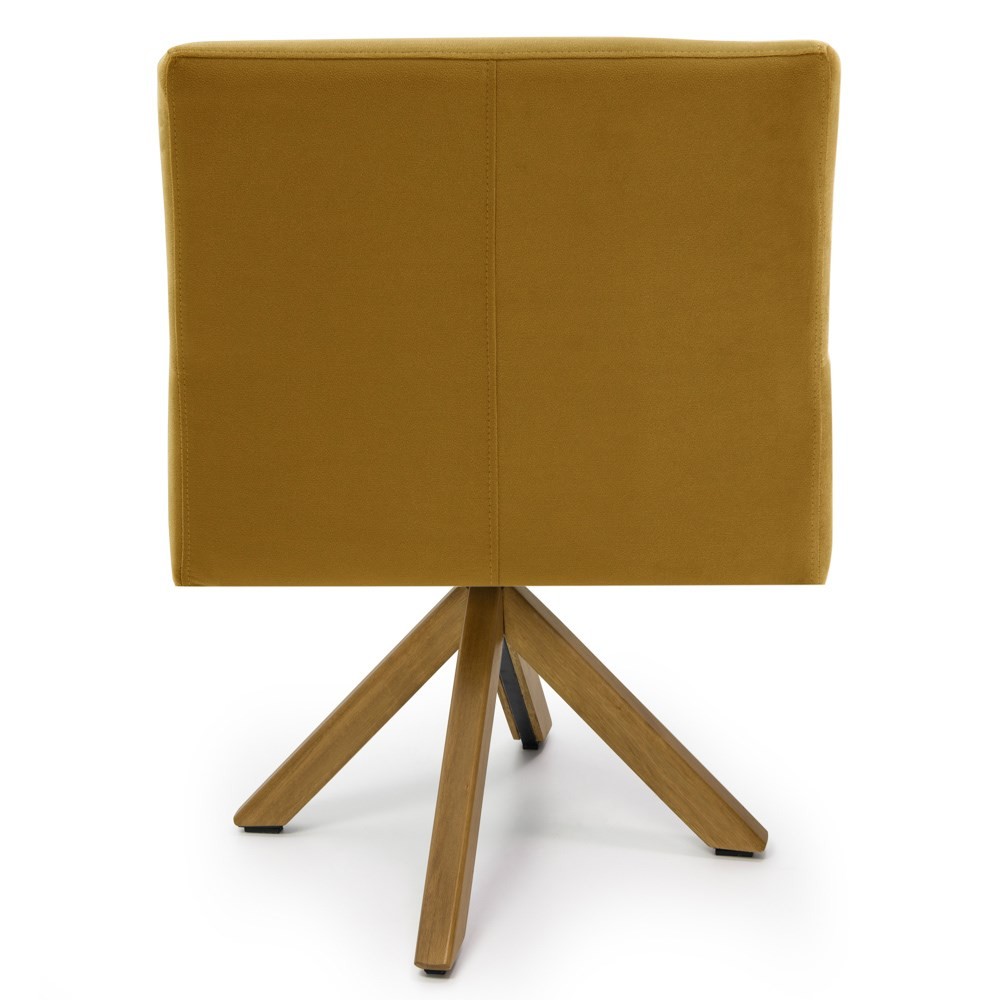 Kit 2 Poltronas Decorativas Giratórias Base Giromad Madeira Angel B-260 Veludo Mostarda - Domi