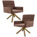 Kit 2 Poltronas Decorativas Giratórias Base Giromad Madeira Angel B-276 Veludo Ferrugem - Domi