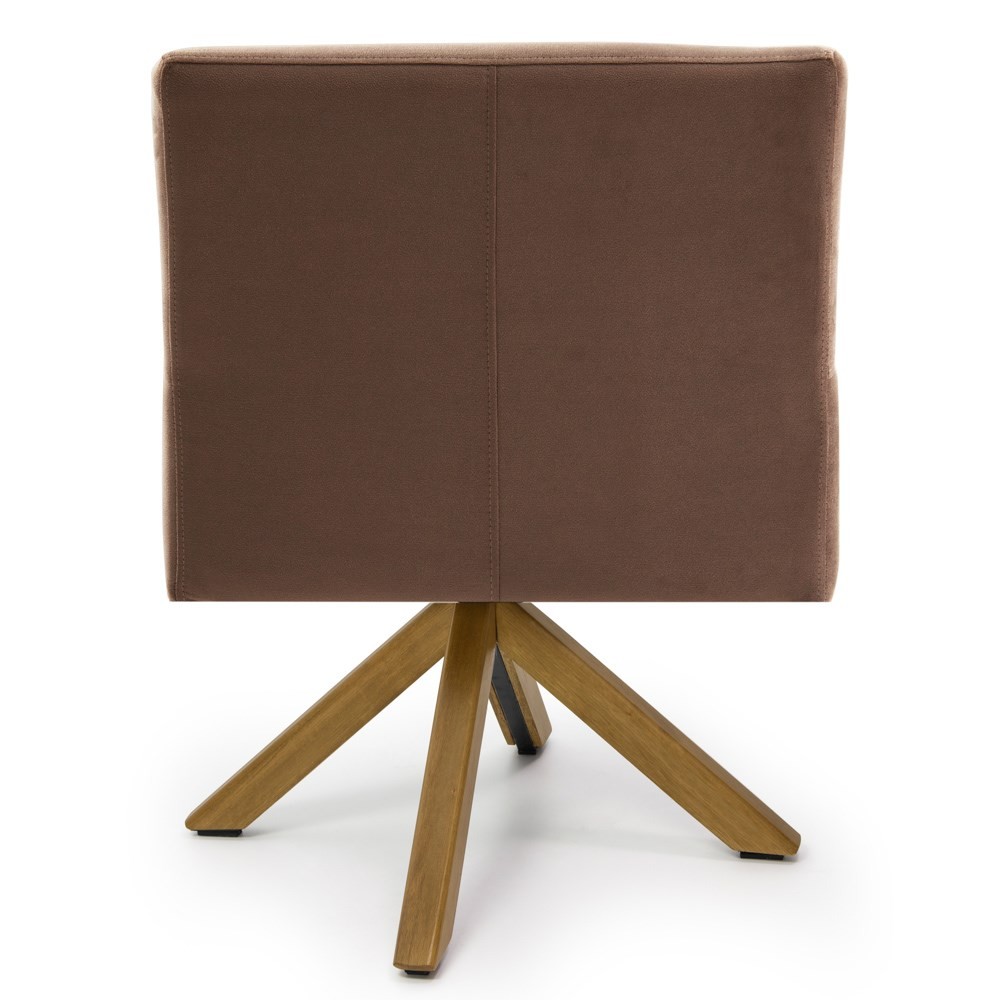 Kit 2 Poltronas Decorativas Giratórias Base Giromad Madeira Angel B-276 Veludo Ferrugem - Domi